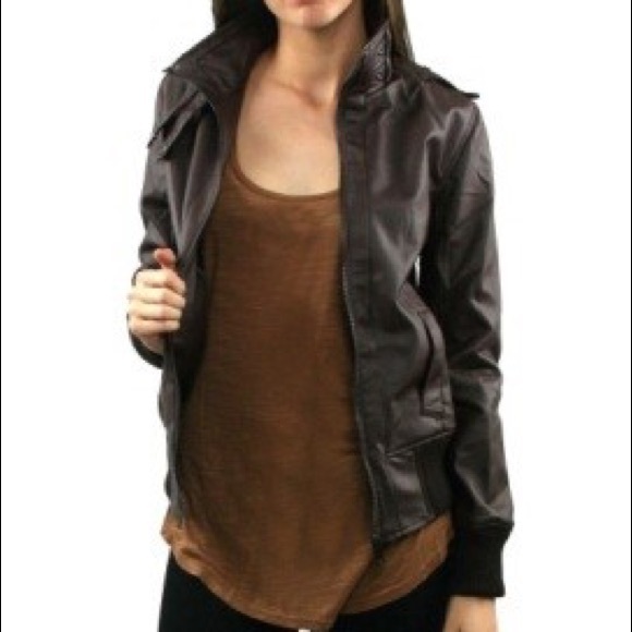 Chocolate Dark Brown Leather Jacket / Coat - Picture 2 of 8
